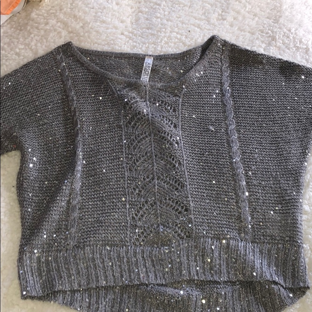Sparkle knitted shirt sleeve sweater